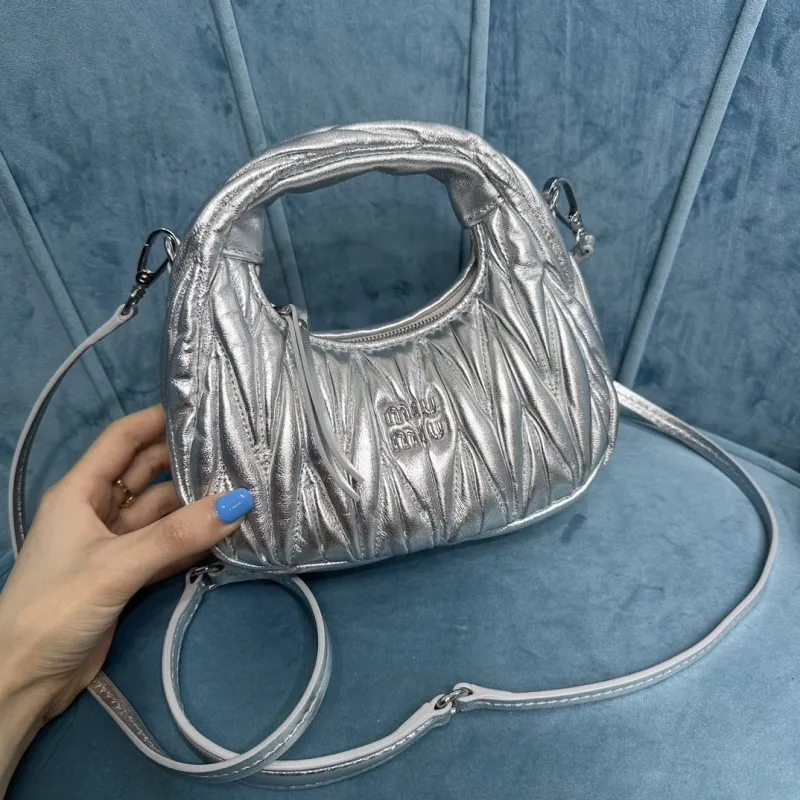 MIU MIU Silver Mini Top Handle Crossbody Bag 373 - Image 5