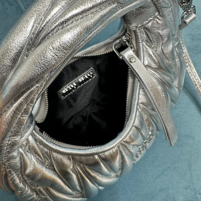 MIU MIU Silver Mini Top Handle Crossbody Bag 373 - Image 6
