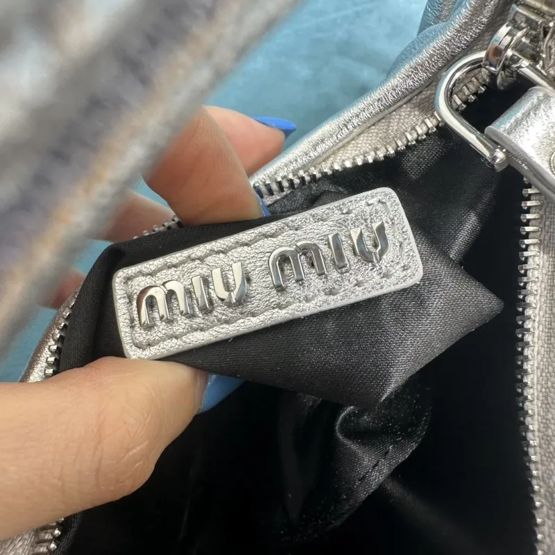 MIU MIU Silver Mini Top Handle Crossbody Bag 373 - Image 7