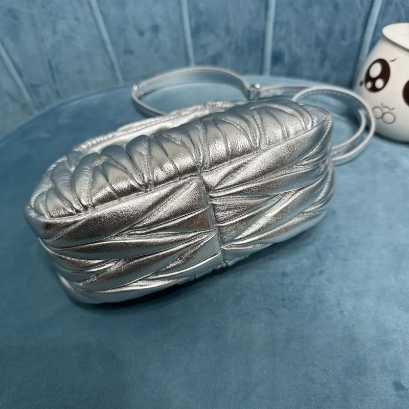 MIU MIU Silver Mini Top Handle Crossbody Bag 373 - Image 8