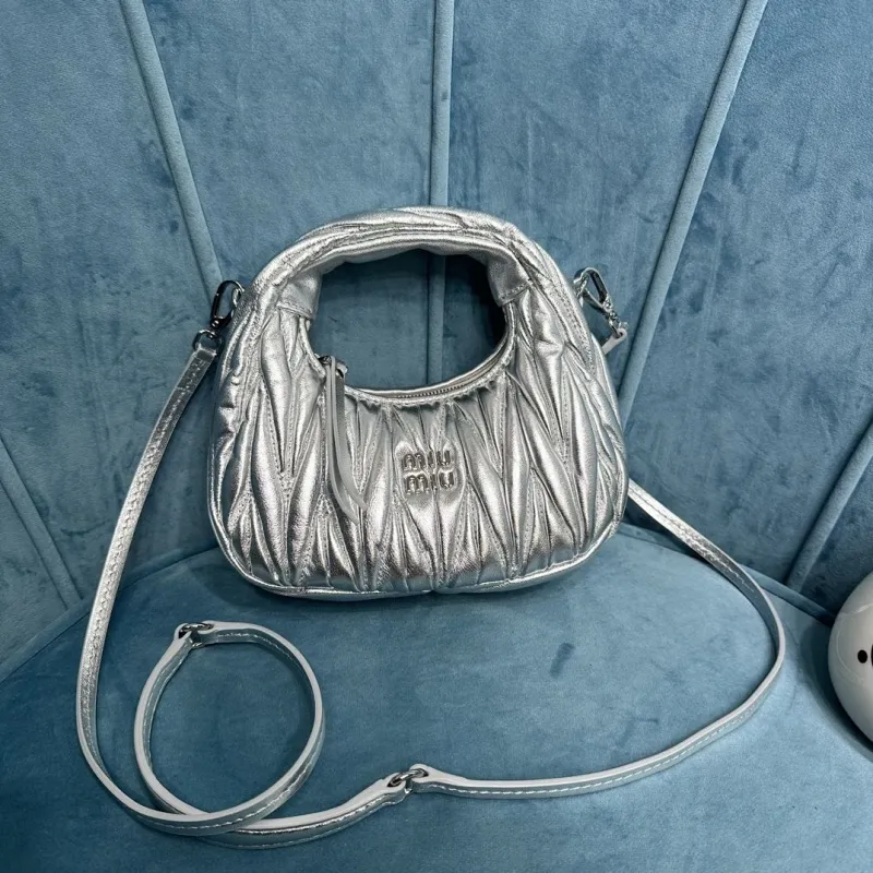 MIU MIU Silver Mini Top Handle Crossbody Bag 373 - Image 9