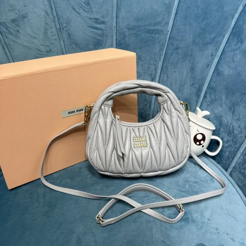 Miu Miu Light Gray Top Handle Crossbody Bag 376