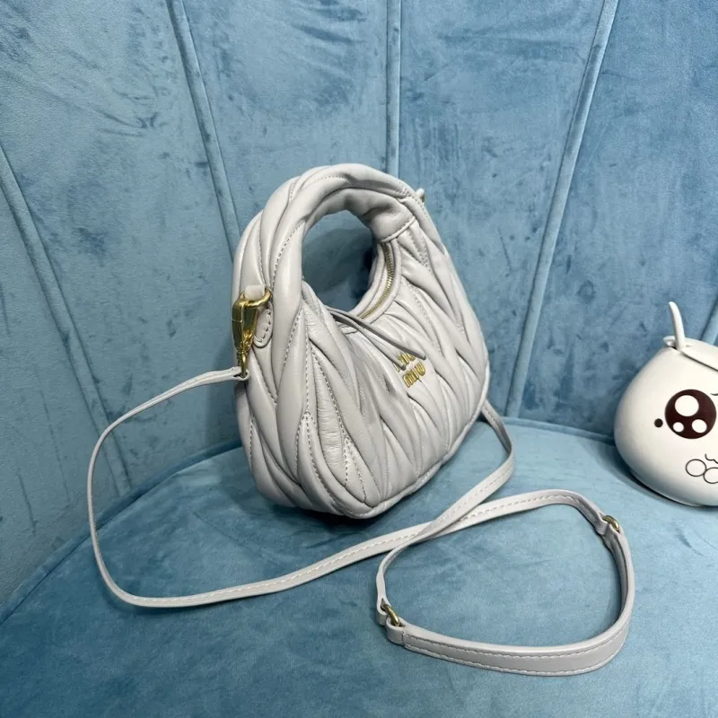 Miu Miu Light Gray Top Handle Crossbody Bag 376 - Image 3