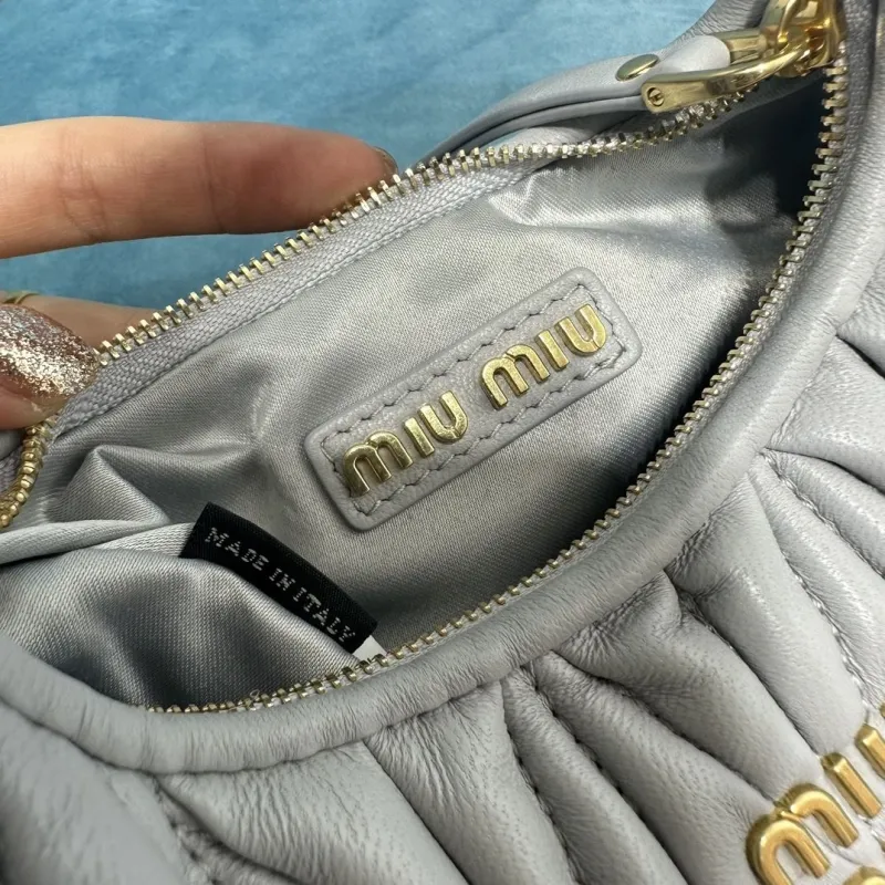 Miu Miu Light Gray Top Handle Crossbody Bag 376 - Image 8