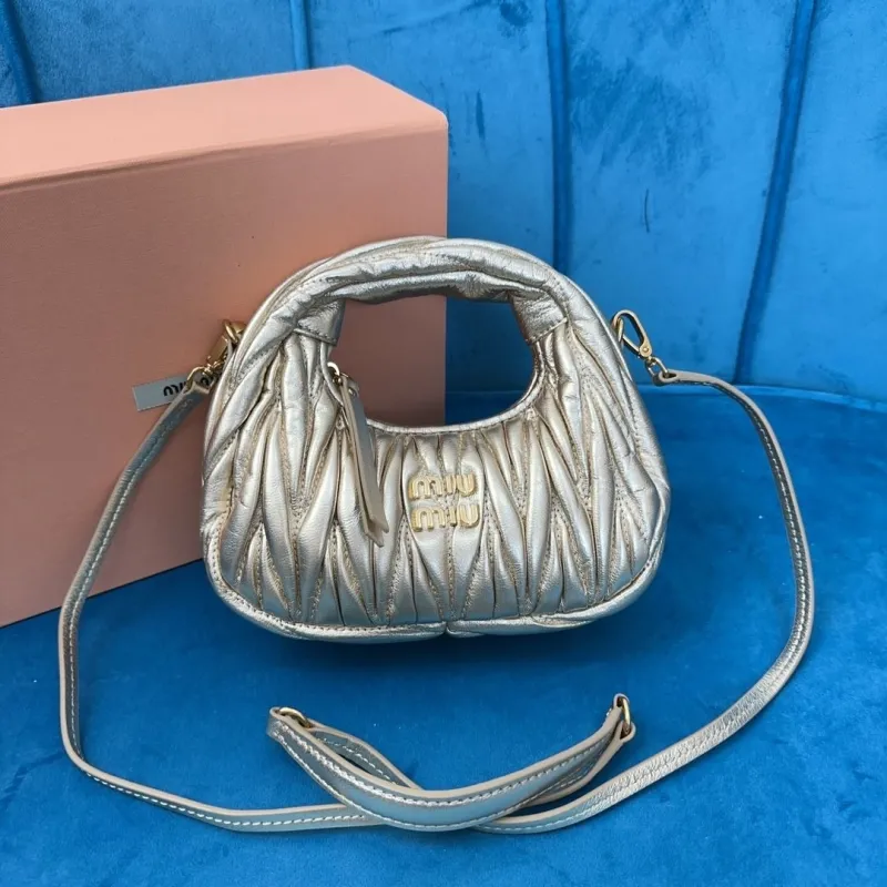 Miu Miu Gold Mini Top Handle Crossbody Bag