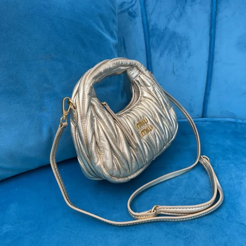 Miu Miu Gold Mini Top Handle Crossbody Bag - Image 3