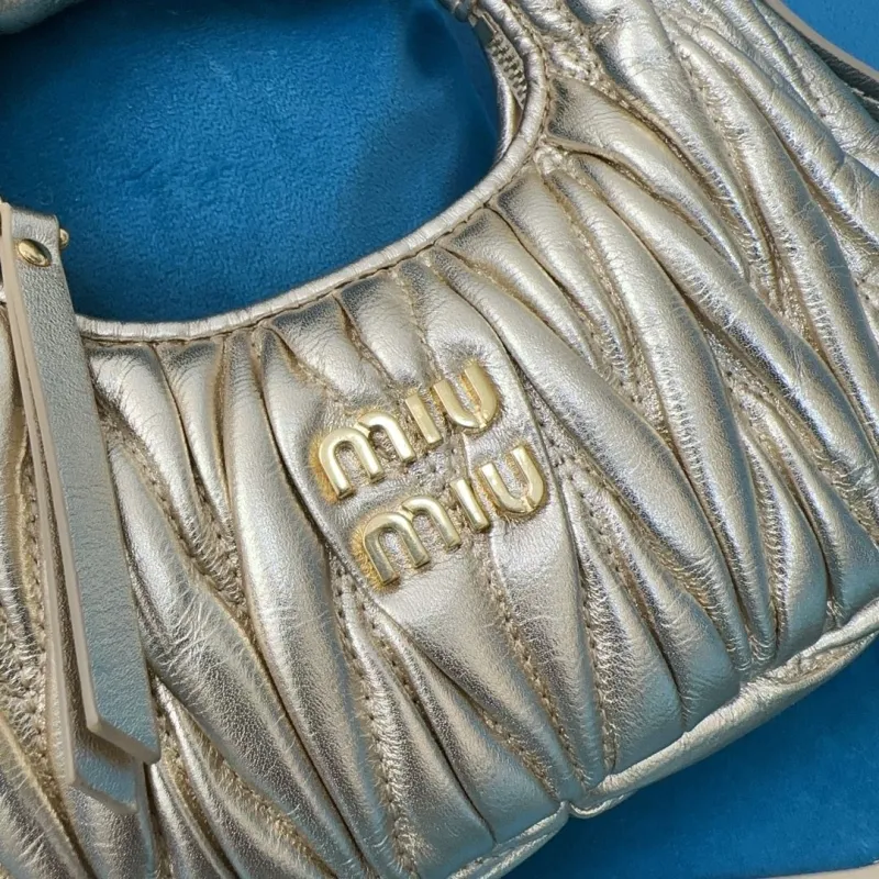 Miu Miu Gold Mini Top Handle Crossbody Bag - Image 4