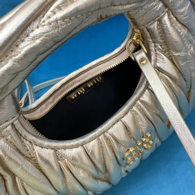 Miu Miu Gold Mini Top Handle Crossbody Bag - Image 6