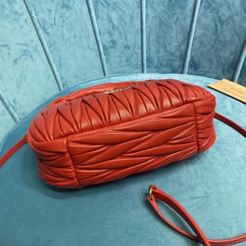 Miu Miu Red Matelasse Top Handle Crossbody Bag - Image 6