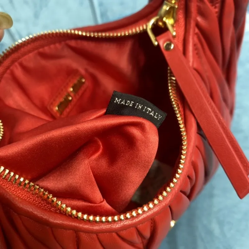 Miu Miu Red Matelasse Top Handle Crossbody Bag - Image 9