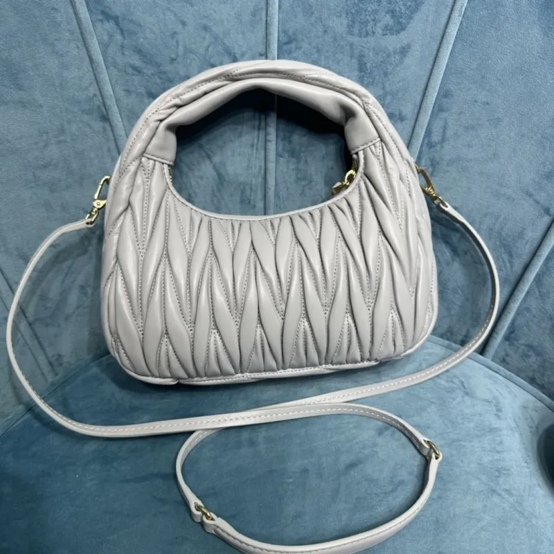 Alternative view of Miu Miu Light Gray Matelassé Top Handle Crossbody Bag 385