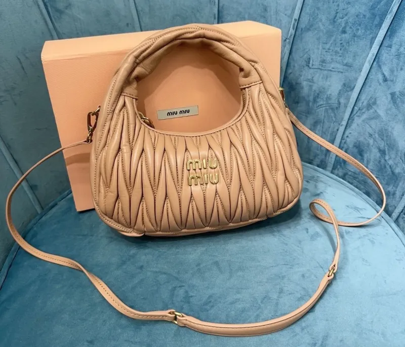 Miu Miu Beige Matelasse Top Handle Crossbody Bag 386