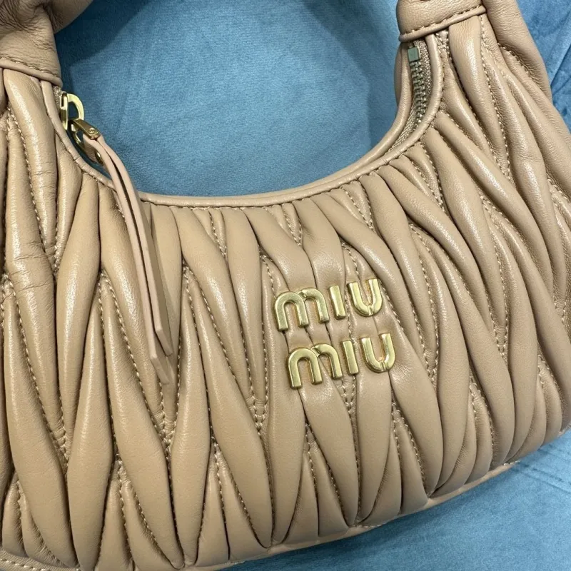 Miu Miu Beige Matelasse Top Handle Crossbody Bag 386 - Image 4