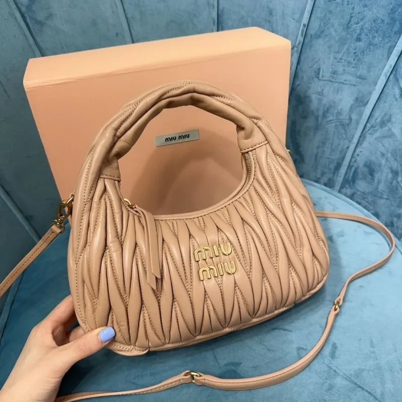 Miu Miu Beige Matelasse Top Handle Crossbody Bag 386 - Image 6