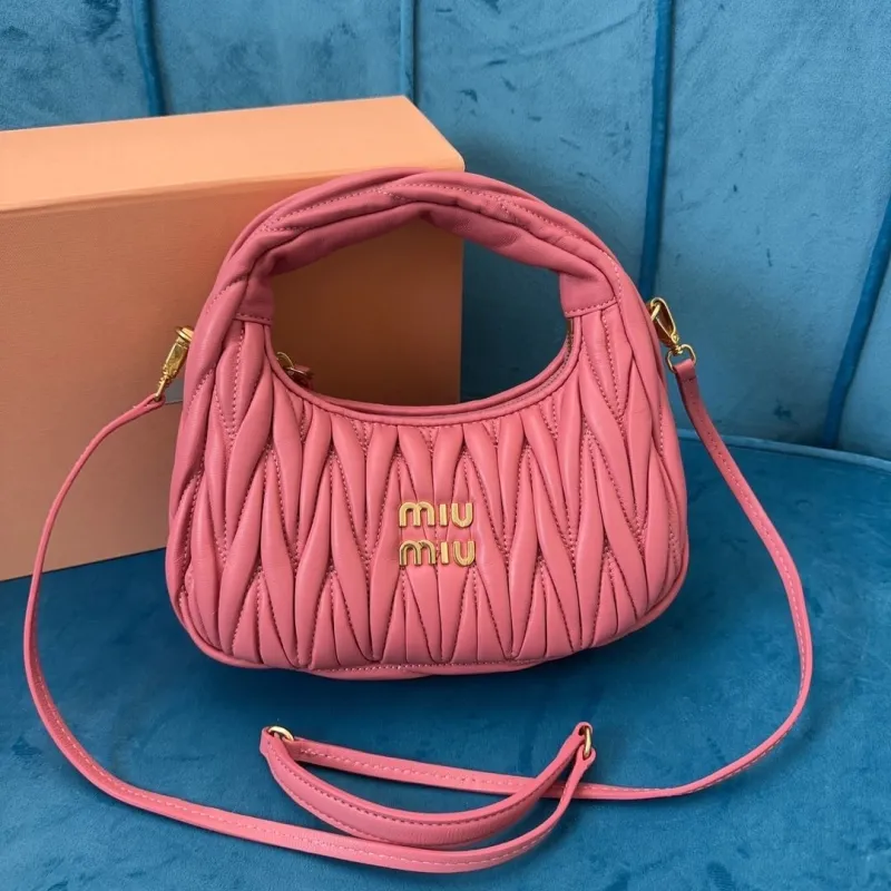 Miu Miu Pink Matelassé Top Handle Crossbody Bag 391