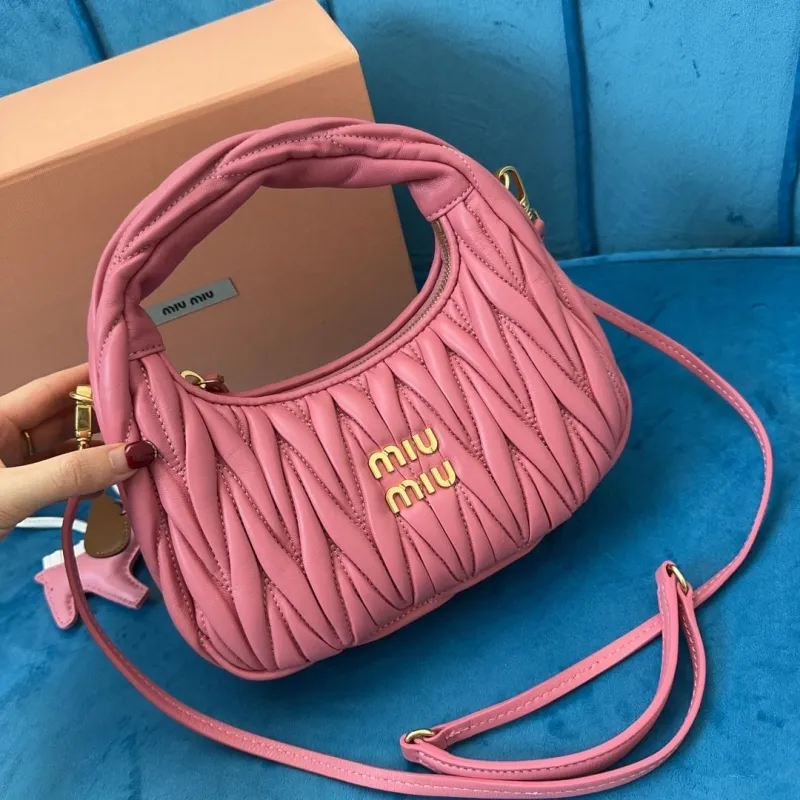 Miu Miu Pink Matelassé Top Handle Crossbody Bag 391 - Image 5