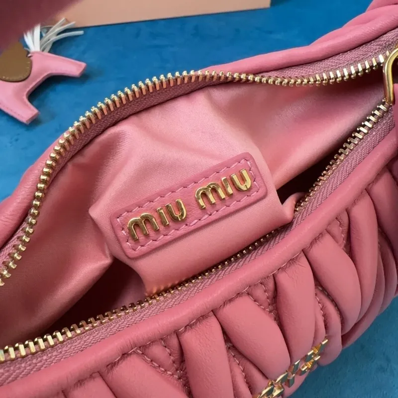 Miu Miu Pink Matelassé Top Handle Crossbody Bag 391 - Image 8