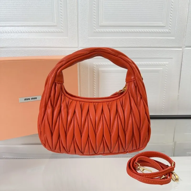 Alternative view of Miu Miu Orange Matelassé Top Handle Hobo Bag