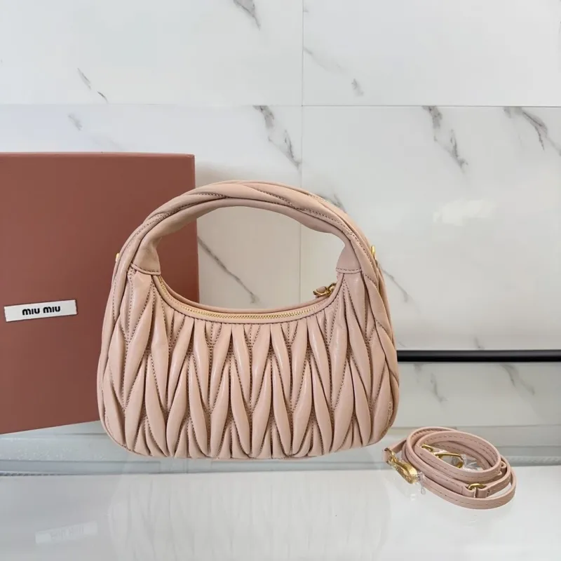 Alternative view of Miu Miu Blush Pink Matelasse Top Handle Crossbody Bag