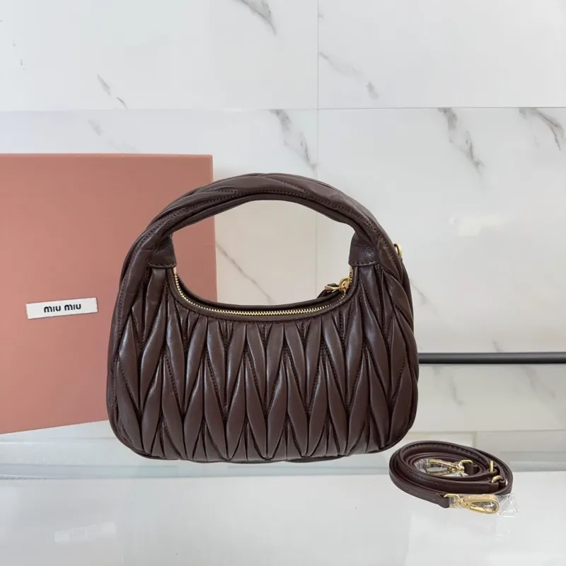 Alternative view of Miu Miu Dark Brown Leather Top Handle Shoulder Bag