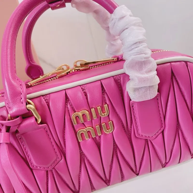 Miu Miu Pink Matelassé Top Handle Crossbody Bag - Image 4