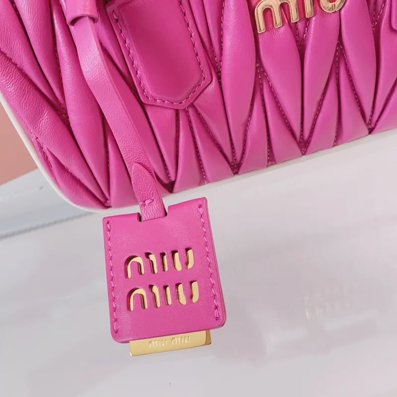 Miu Miu Pink Matelassé Top Handle Crossbody Bag - Image 5