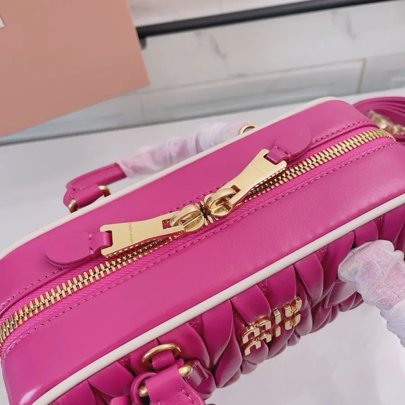 Miu Miu Pink Matelassé Top Handle Crossbody Bag - Image 7