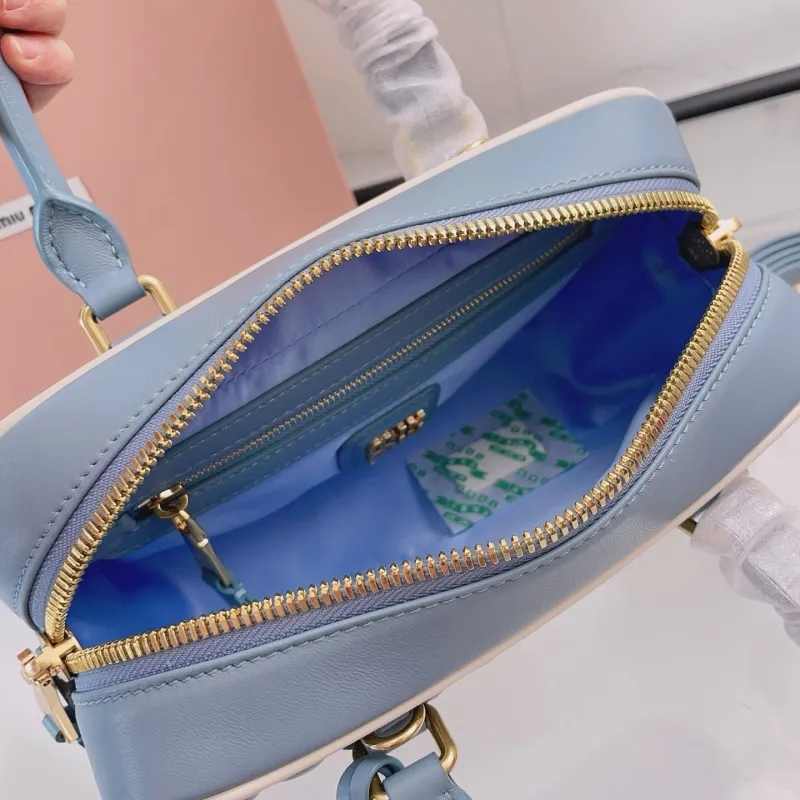 Miu Miu Light Blue Matelasse Top Handle Crossbody Bag 402 - Image 8