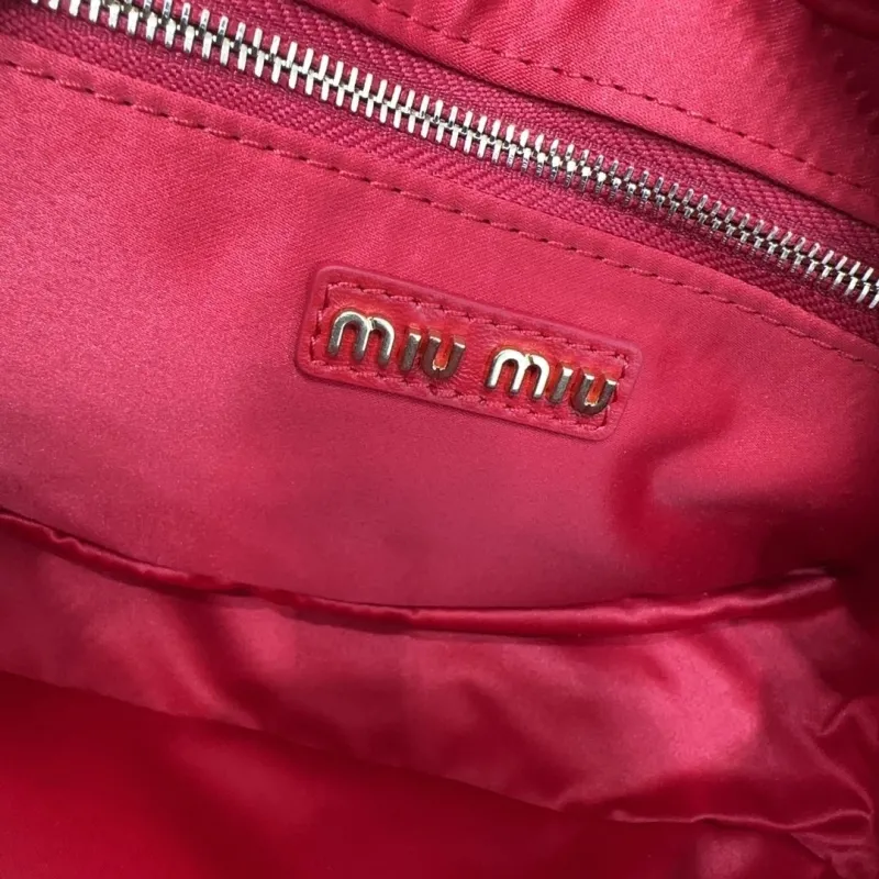 Miu Miu Red Matelasse Top Handle Crossbody Bag - Image 8
