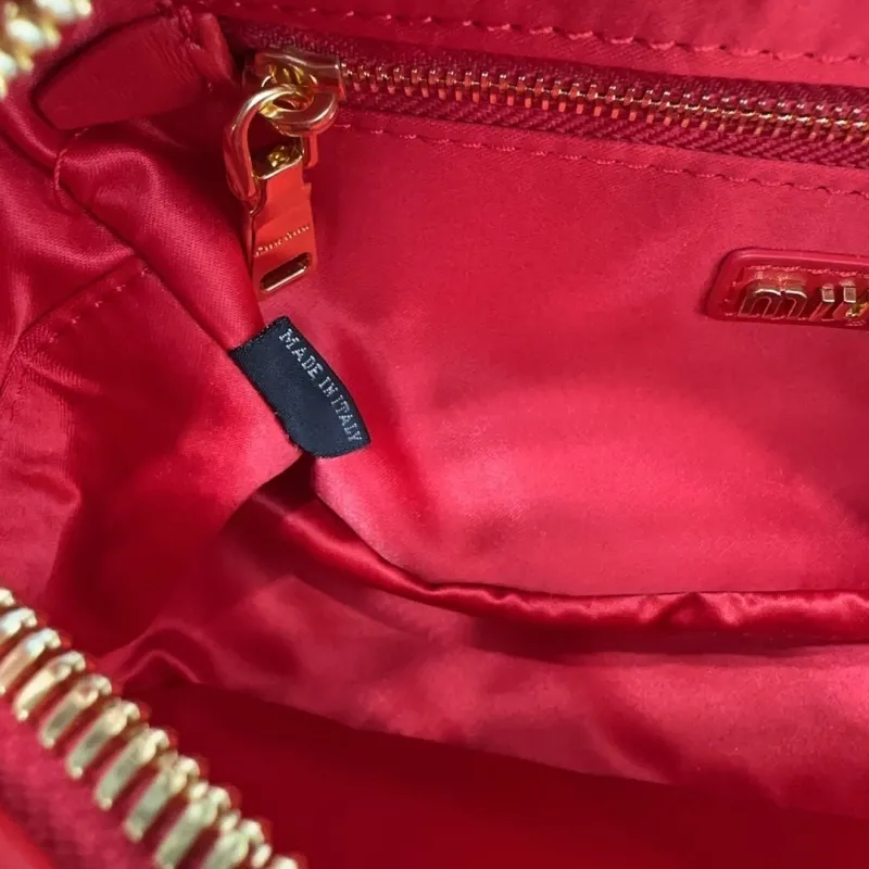 Miu Miu Red Matelasse Top Handle Crossbody Bag - Image 9