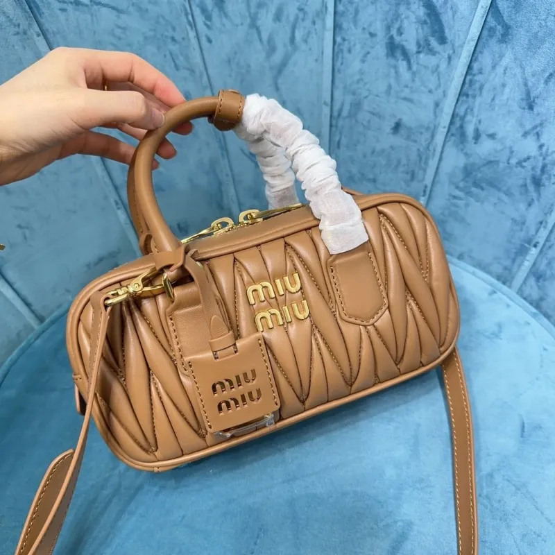 Miu Miu Brown Matelasse Top Handle Crossbody Bag 406 - Image 5