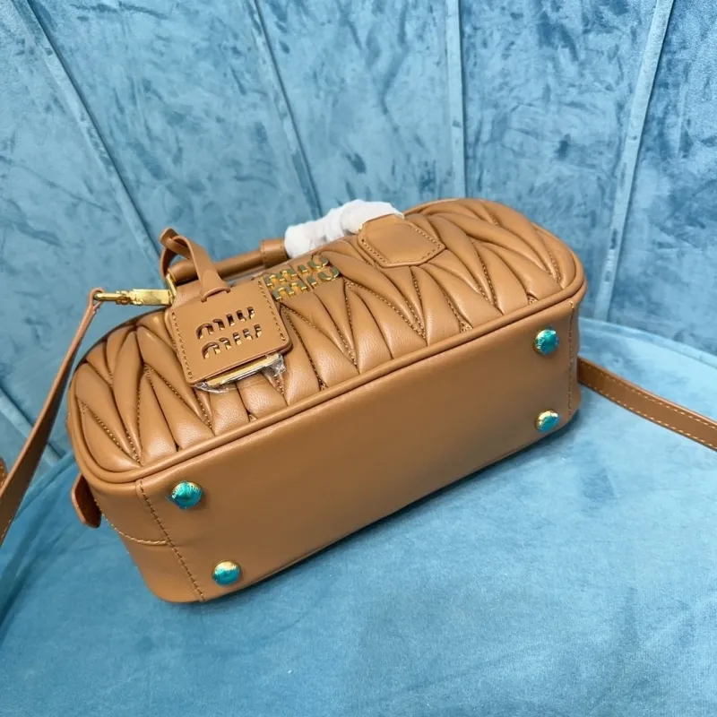 Miu Miu Brown Matelasse Top Handle Crossbody Bag 406 - Image 6