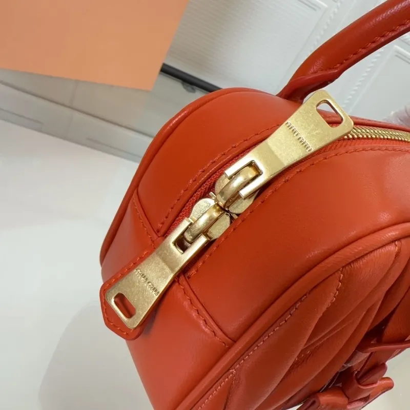 Miu Miu Orange Matelassé Top Handle Crossbody Bag - Image 6