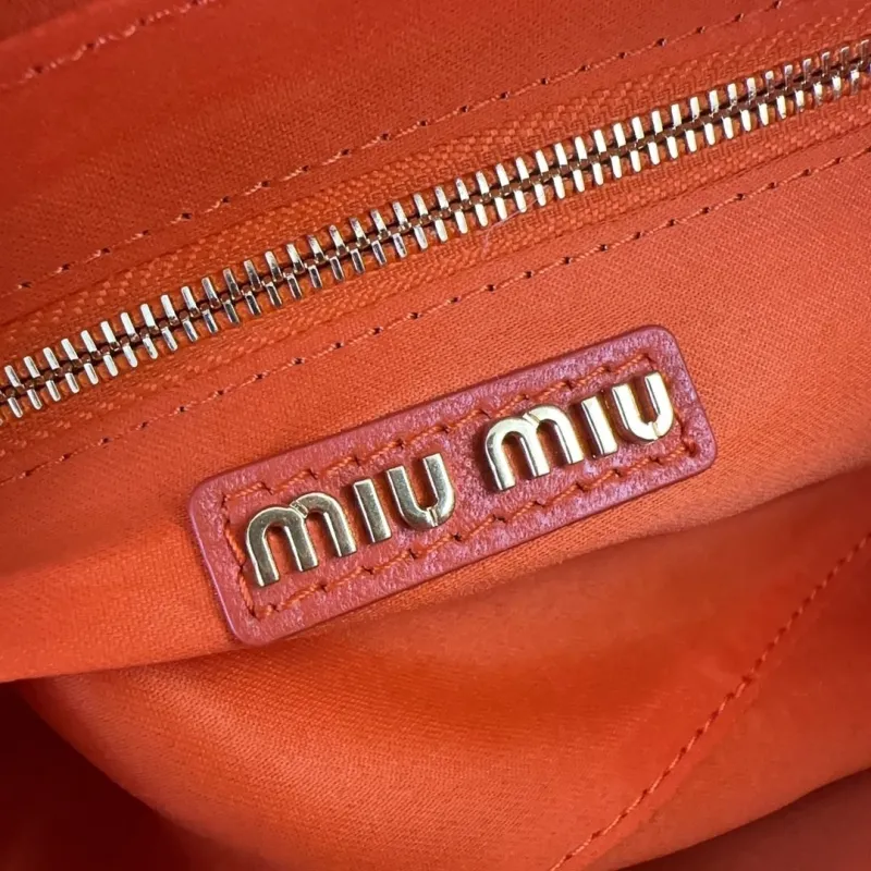 Miu Miu Orange Matelassé Top Handle Crossbody Bag - Image 8