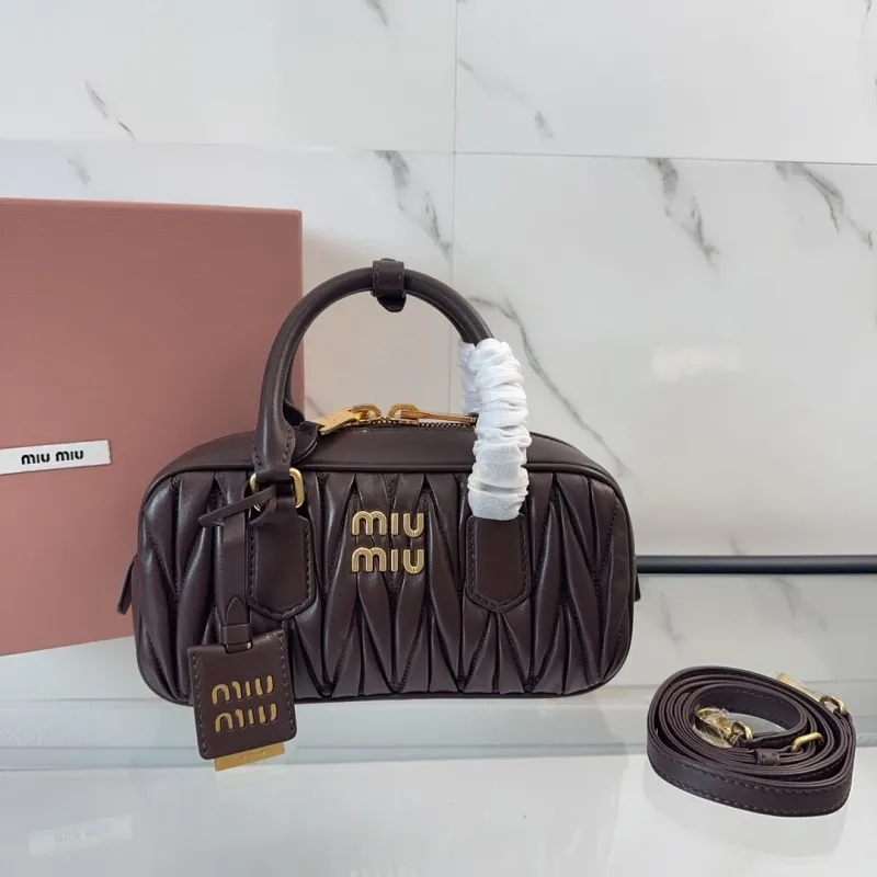 Miu Miu Dark Brown Top Handle Crossbody Bag 409