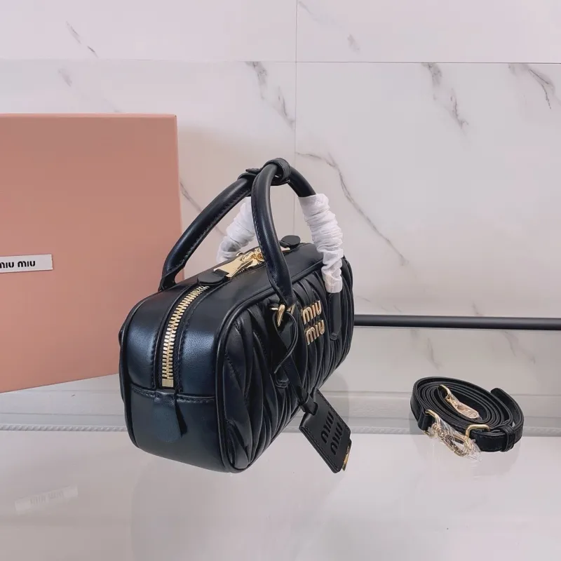 Miu Miu Black Leather Top Handle Bag 410 with Strap - Image 3
