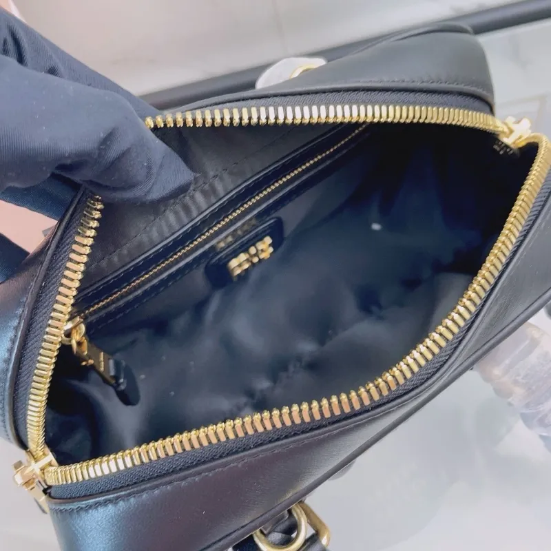 Miu Miu Black Leather Top Handle Bag 410 with Strap - Image 8