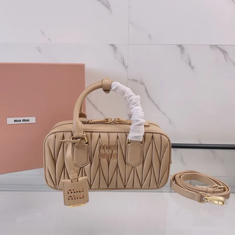Miu Miu Beige Matelasse Top Handle Bag 411