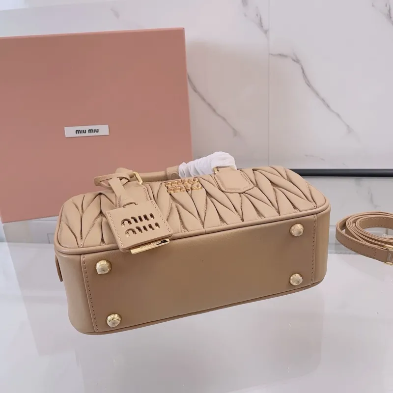 Miu Miu Beige Matelasse Top Handle Bag 411 - Image 6