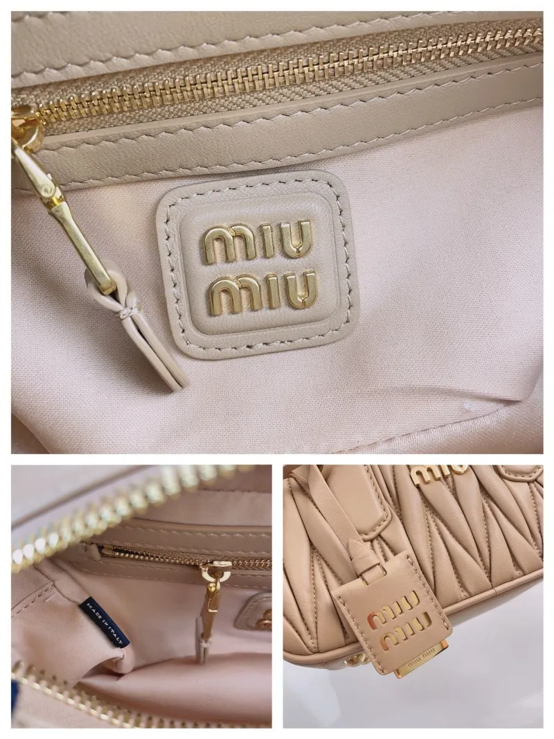 Miu Miu Beige Matelasse Top Handle Bag 411 - Image 9