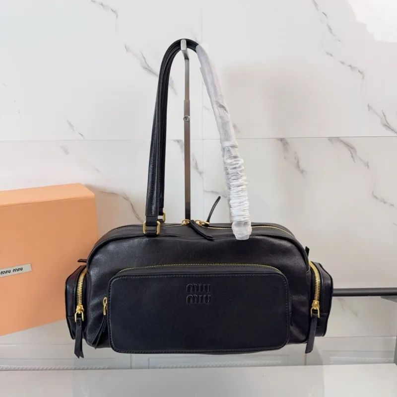 Miu Miu Black Leather Top Handle Bag
