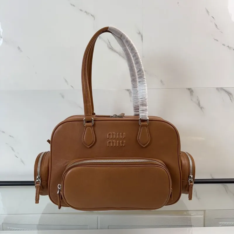 Alternative view of MIU MIU Brown Top Handle Bag with Mini Pouch 415