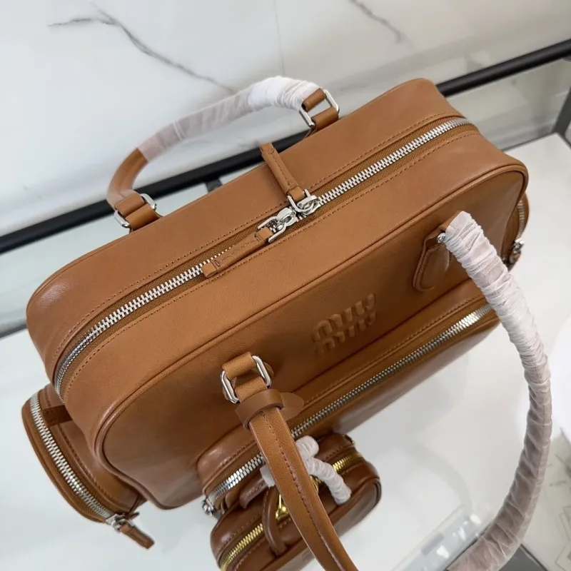 MIU MIU Brown Top Handle Bag with Mini Pouch 415 - Image 7