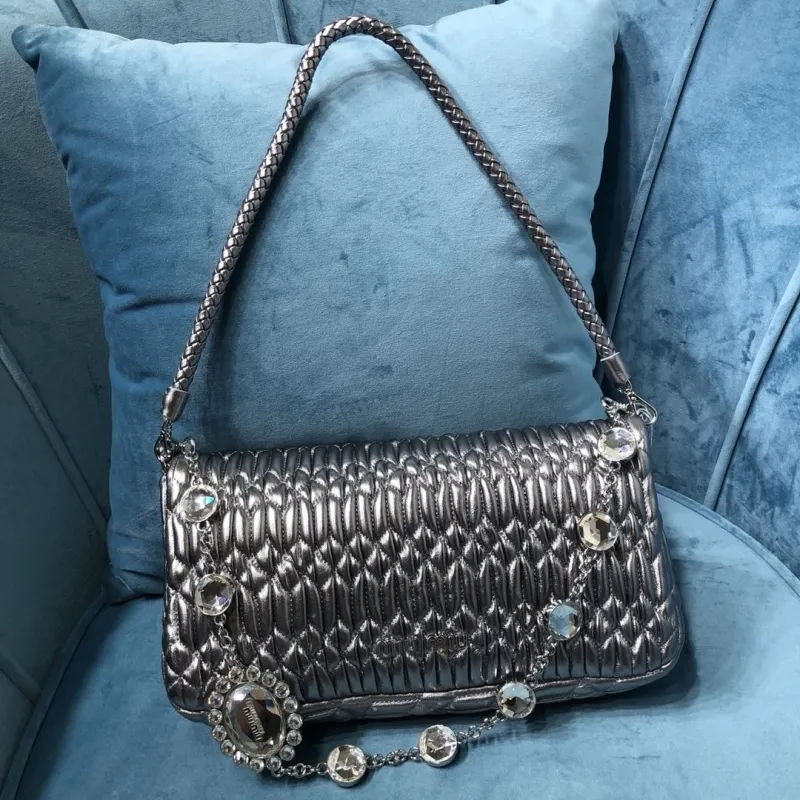Alternative view of MIU MIU Metallic Silver Top Handle Bag
