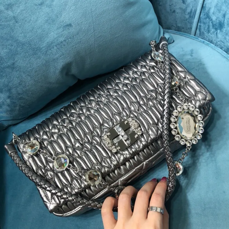 MIU MIU Metallic Silver Top Handle Bag - Image 3