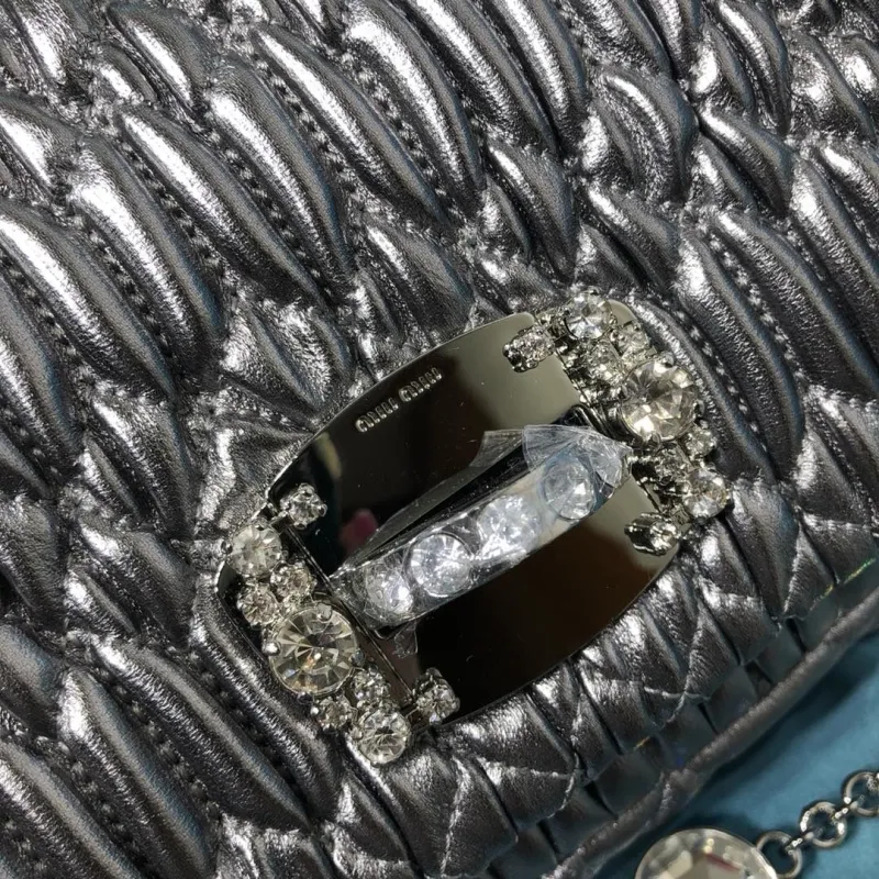 MIU MIU Metallic Silver Top Handle Bag - Image 4
