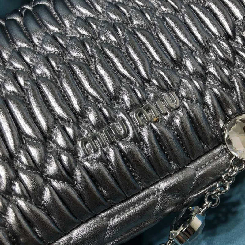MIU MIU Metallic Silver Top Handle Bag - Image 7