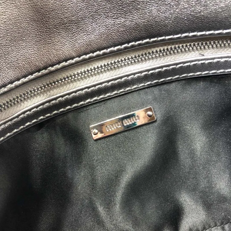 MIU MIU Metallic Silver Top Handle Bag - Image 9