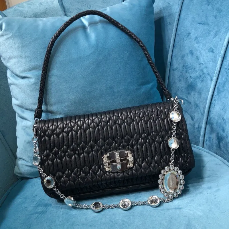 Miu Miu Black Crystal Embellished Top Handle Bag 419