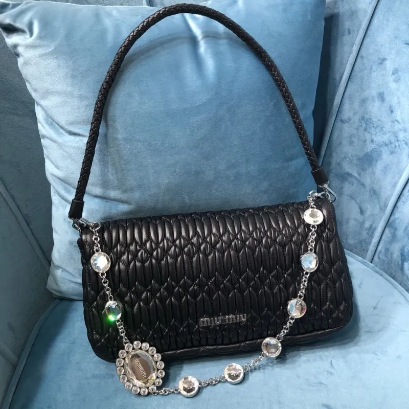 Alternative view of Miu Miu Black Crystal Embellished Top Handle Bag 419